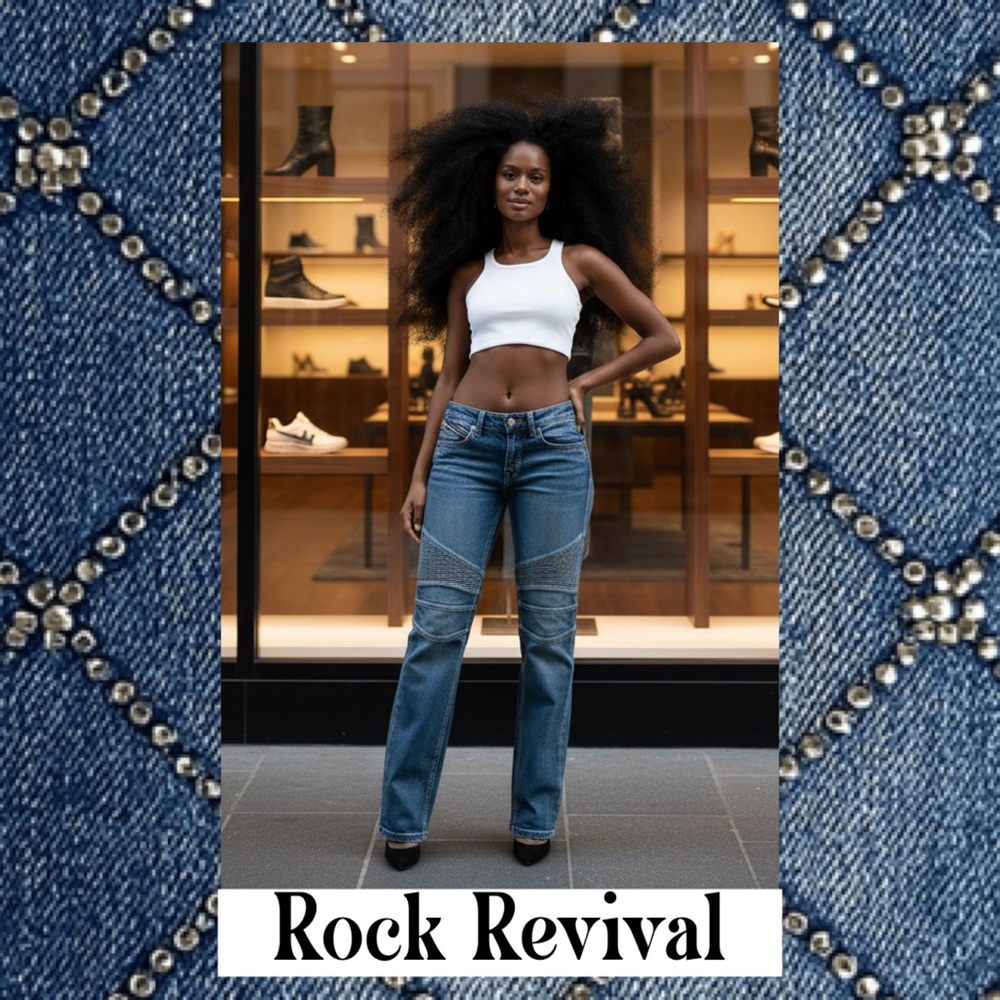 Rock Revival Jeans Women’s Moto Motorcycle sz 30 Gaby